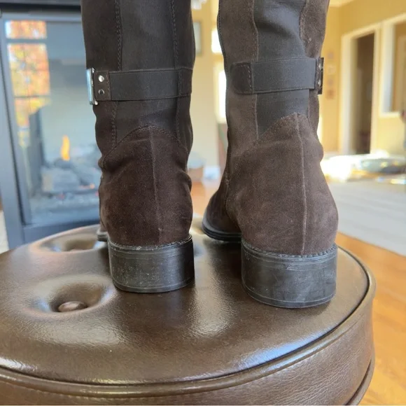 Brown Suede Knee-High Boots - Picture 6 of 8